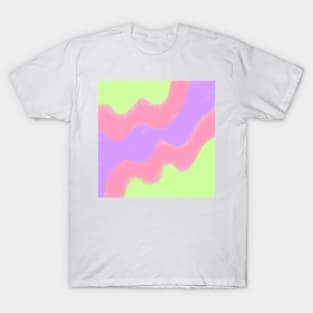 Green red blue watercolor abstract pattern T-Shirt